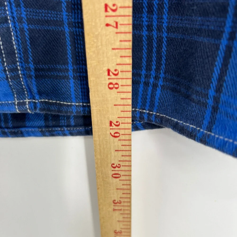 The North Face Mens Blue Plaid Flannel‎ Long Sleeve Button Down Shirt Small